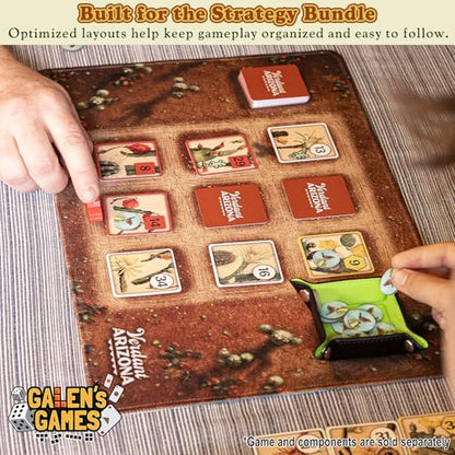 Galen's Games Double-Sided Strategy Playmat, Neoprene TCG Playmat for Heritage Farms and Verdant Arizona, 16x10 Card Game Mat, Soft Playing Card Mat