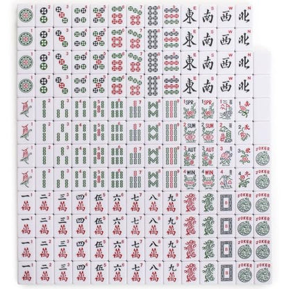 Yellow Mountain Imports American Mahjong Tiles, “Seabreeze” - 166 Melamine Pieces with Chinese Characters, Western Letters & Numerals, Tiles-Only Set - color: Seabreeze