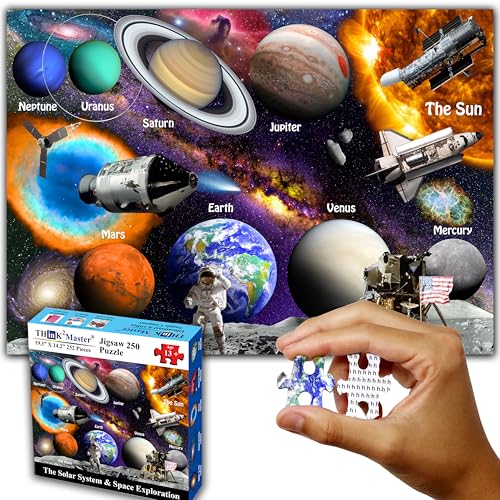 Think2Master Solar System & Space Exploration 250 Pieces Jigsaw Puzzle Great Puzzle for Teens, Adults, Seniors. Great Gift with Larger Pieces. 14.2” X 19.3” - style: Solar System & Space Exploration