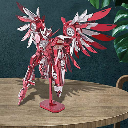 Piececool 3D Metal Puzzles for Adults, Thundering Wings Figure Mecha Model Kits Steel Metal 3D Model Building Kit, Brain Teaser DIY for Teens Man Woman, 215 Pcs - color: Titan