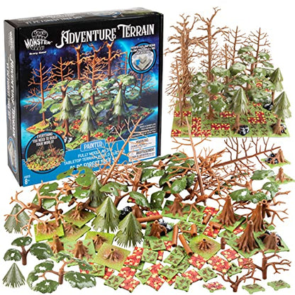 Monster Adventure Terrain 3D Interchangeable Builder System - 91pc Painted Forest Tree Set w Base - Build Modular Worlds in a Snap & Elevate Your Campaign - Compatible with DND Dungeons & Dragons - color: Forest Tree Set
