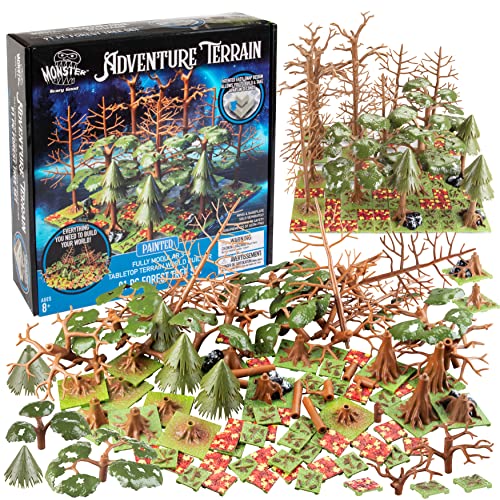Monster Adventure Terrain 3D Interchangeable Builder System - 91pc Painted Forest Tree Set w Base - Build Modular Worlds in a Snap & Elevate Your Campaign - Compatible with DND Dungeons & Dragons - color: Forest Tree Set