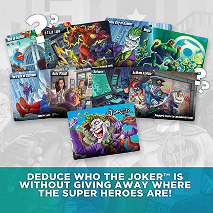 DC Spyfall - The Perfect Party Game - Find The Joker Before Time Runs Out - for 3 to 8 Players - Board Games for Teens and Adults - Featuring Batman, Superman, Wonder Woman, and More - Ages 13+