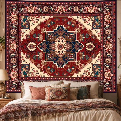 Apdidl Boho Mandala Tapestry for Bedroom, Hippie Indian Art Wall Tapestries | Bohemian Hippy Wall Hanging Aesthetic Decor, Red Orange Vintage Floral Cool Vertical Tapestrys for Living Room Dorm 51" X 60" - color: C-Mandala Tapestry, size: 60"L x 51"W