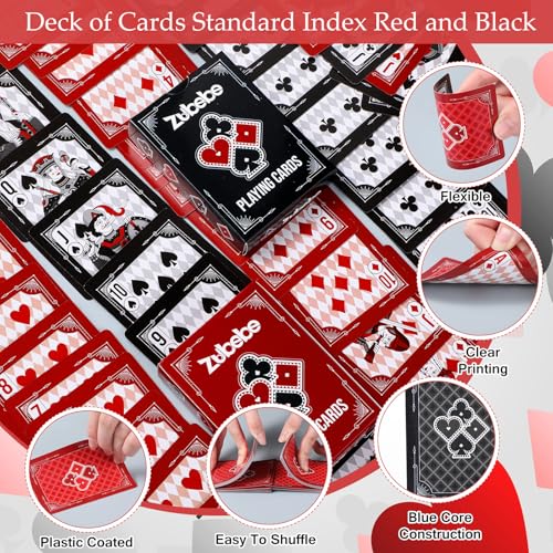Zubebe 24 Pcs Dark Aesthetic Playing Cards Bulk, Deck Gothic Poker Cards Set, Black Red Card Deck for Party Game Night, Card for Adults Teens Gift