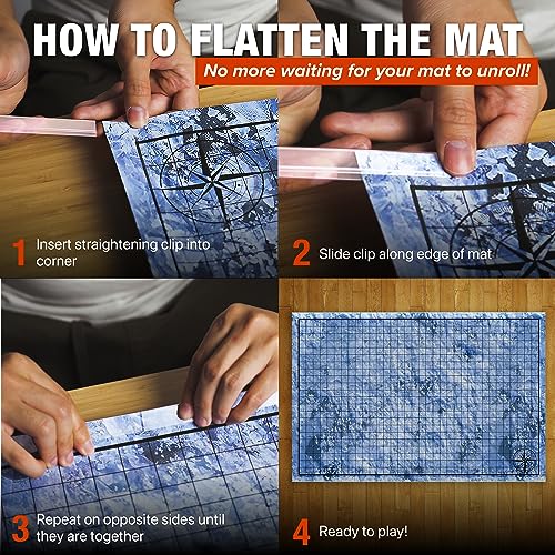 Tidyboss DND Expansion Pack | 3 X Double Sides 24x 36 Game Grid Mat | 6 Terrains with Lava, Sea, Forest, Cave, Swamp and Desert | Includes 2 x Dry Erase Markers, Eraser and Clips - color: 3-pack Expansion