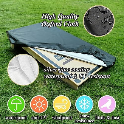 Cornhole Covers, Set of 2, for 4' x 2' Boards, Waterproof, Black | 2 Bags for Storing Cornhole Bags, Waterproof & UV Resistant, Thickened Protective Cover Corners