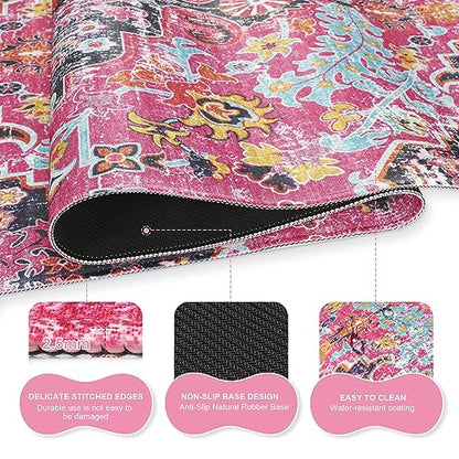 iLeadon Desk Mat Set,Boho Retro Art Mouse Pad with Wrist Rest | Mouse Pad Wrist Rest and Keyboard Wrist Rest Set,Large Mouse Pad,Coaster, 4in1 Rug Large Gaming Mouse Pad Set for Home Office - color: Boho Retro Art
