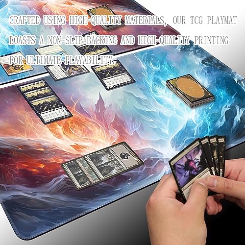 Board Game 14x24in MTG Playmat Compatible for OCG CCG RPG TCG Playmats (Frost Flame) - color: Frost Flame