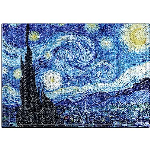 Puzzle for Adults 1000 Pieces Van Gogh Starry Night Puzzle Artwork Jigsaw Puzzle Family Game (28''x 20'') - color: Starry Night(van Gogh)