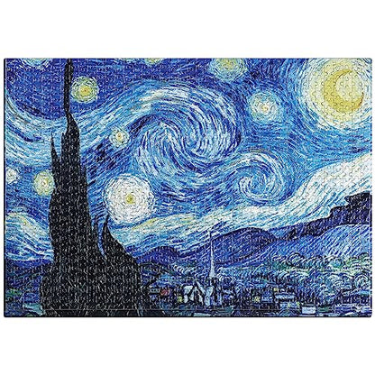 Puzzle for Adults 1000 Pieces Van Gogh Starry Night Puzzle Artwork Jigsaw Puzzle Family Game (28''x 20'') - color: Starry Night(van Gogh)