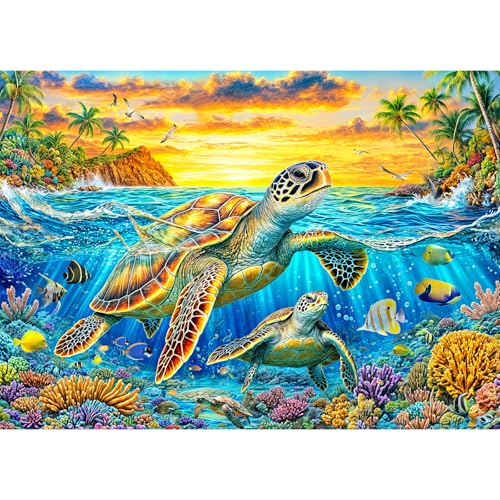 Golden Turtle Puzzles Flower of Life Puzzles for Adults 1000 Piece, Jigsaw Puzzles for Adults, Adult Challenging Game Toys, Impossible Puzzle, Family Decoration Puzzle - color: Golden Turtle