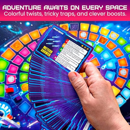 QUOKKA Space Board Game for Kids Ages 8-12 and Families – Fun Space Trivia Game with 50 Cards, Colorful Tokens & Game Board – Learn Planets, Moons Facts – Educational Family Games - color: 4. Space Board Game