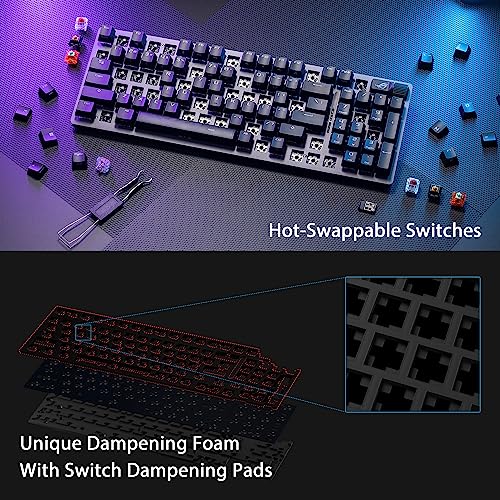 ASUS ROG Strix Scope II 96 Wireless Mechanical Gaming Keyboard – 96% Full-Size, Tri-Mode Connectivity, Hot Swappable Pre-lubed ROG NX Snow Linear Switches, PBT Keycaps, RGB, PC/Mac Support-Black - color: Black, size: Snow Linear, style: Strix Scope II 96