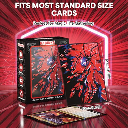 Kabinka MTG Card Sleeves -Spider 100 Standard Size Pack | Clear Front & Matte Finish Back MTG Sleeves for Magic The Gathering TCG - color: Spider
