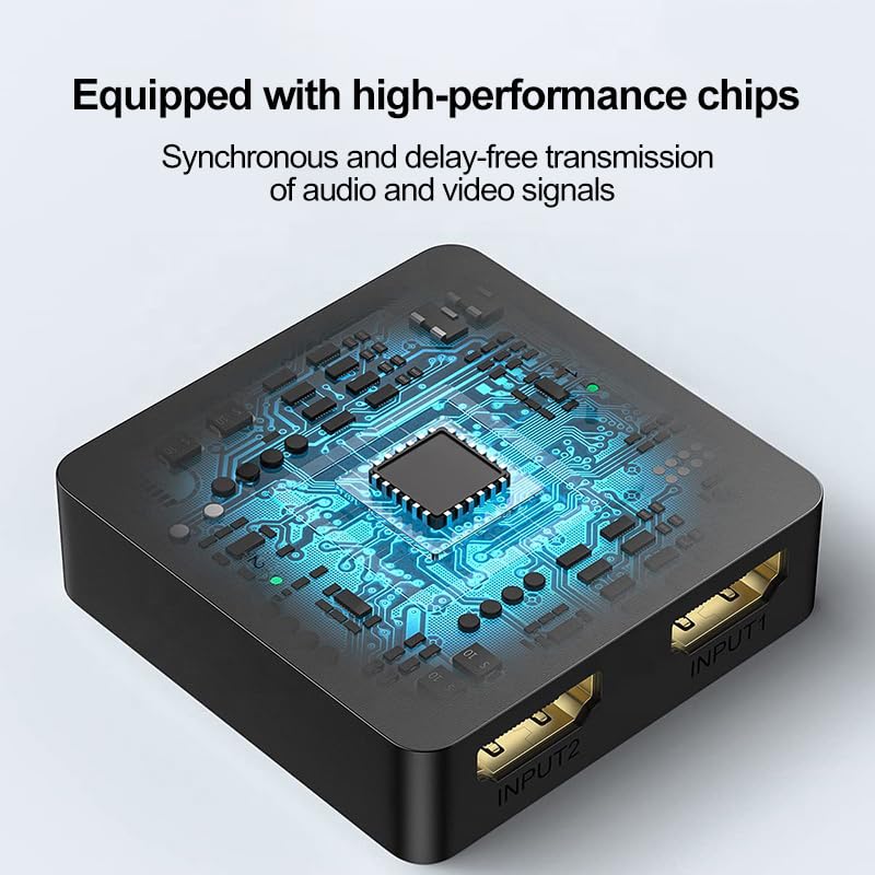 HDMI Switch 4k@60hz, BD&M Bidirectional HDMI Switcher 2 in 1 Out, Manual HDMI Hub Supports HD Compatible with Laptop PC Xbox PS5/4/3 Blu-Ray Player Fire Stick Roku and More