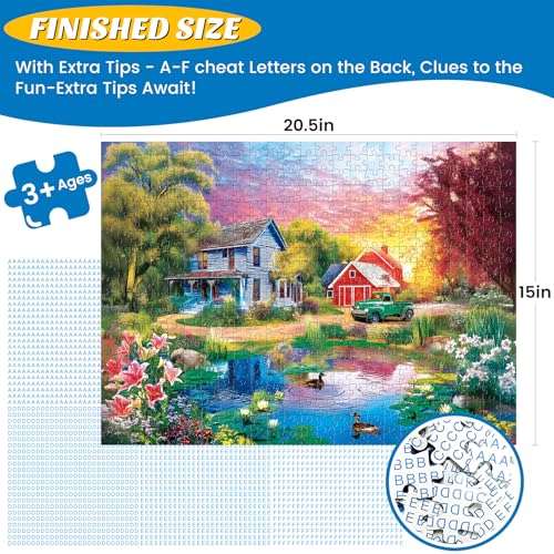 500 Pieces Puzzle for Adults,Country Life Puzzle,Recycled Cardboard Nature Landscape Jigsaw Puzzles 500 Piece,Challenging Game Home Decor Birthday Party Gift Toy for Adults Seniors 20.5 * 15 in - style: Countryside Scenery