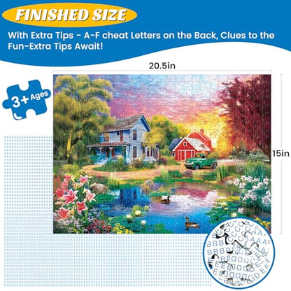 500 Pieces Puzzle for Adults,Country Life Puzzle,Recycled Cardboard Nature Landscape Jigsaw Puzzles 500 Piece,Challenging Game Home Decor Birthday Party Gift Toy for Adults Seniors 20.5 * 15 in - style: Countryside Scenery
