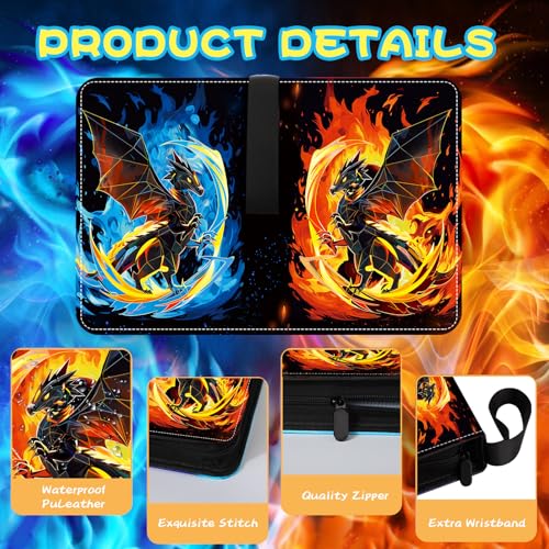 Trading Card Binder 9 Pocket 900 Cards Holder | 9-Pocket, 50 Sleeves, Fits 900 Cards Holder (900)