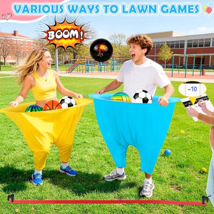 EULRGAUS Granny Pants Yard Game, Tossing Game Set with 20 Bouncy Balls & 10 Water Balls for Kids Adults, Family Outdoor Party Game for Carnival, Field Day, Reunion, Birthday Backyard & Lawn