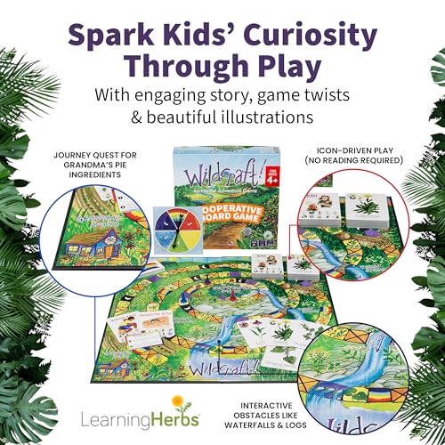 Wildcraft! Cooperative Board Game, Learn 25 Herbs, Family Game for Kids 4+ | Herbal Learning Game for Homeschool & Classroom Activities & More, Educational Board Game for Kids 4+ with Bonus Printables - style: Wildcraft!