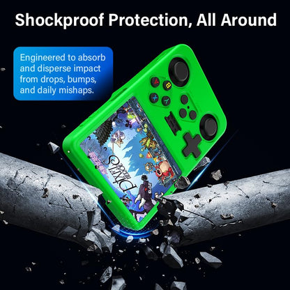 Silicone Case for R36S Handheld Game Console Protective Case with Lanyard Button Cover Accessory for Gift (Green) - color: green