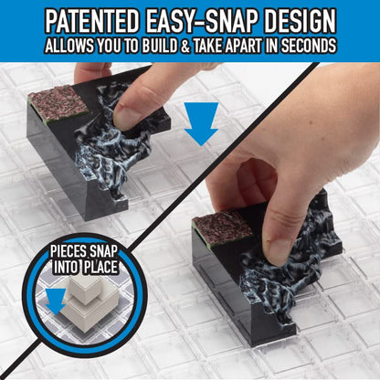 Monster Adventure Terrain 3D Interchangeable Builder System - 107pc Painted Rock Formation Set w Base - Build Modular Worlds in a Snap & Elevate Your Campaign - Compatible with DND Dungeons & Dragons - color: Rock Set