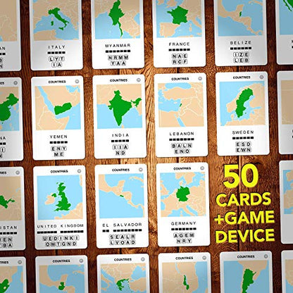 Countries of The World Travel Game - Learn 100 Countries | Flash Cards with Slide Reveal Case | Geography Card Game, Gift, Stocking Stuffer | for Kids and Adults | Ages 6+ - style: Countries