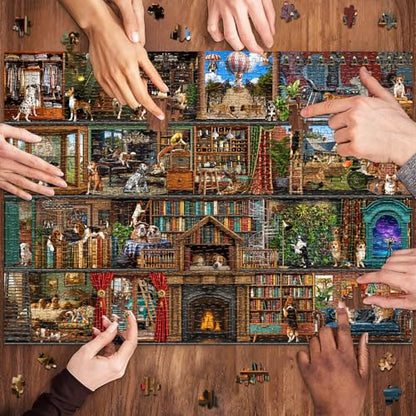 HUADADA Puzzles for Adults 1000 Pieces,Dog Theater Difficult Puzzles for Adults,1000 Piece Puzzle for Adults ‌Family Interactive Game Gift - color: Dog Theater Difficult