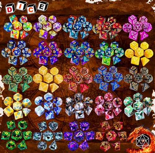 HAOMEJA 18pcs Mystery Dice Set/ 14pcs Random Polyhedral DND Dice + 4pcs D6-Sided Dice/D&D Dice，Apply to RPG，MTG，Role Playing Table Game，Party Gifts (2 Set 18pcs) - color: 2 Set 18pcs