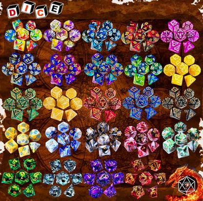 HAOMEJA 9pcs Mystery Dice Set/ 7pcs Random Polyhedral DND Dice + 2pcs D6-Sided Dice/D&D Dice，Apply to RPG，MTG，Role Playing Table Game，Party Gifts (1 Set 9pcs) - color: 1 Set 9pcs