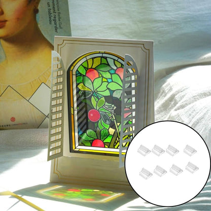 50 Pcs Clear Card Stands, Triangular Display Holders for Game Cards, Photos, Menus, Table Number Signs - Transparent Acrylic Card Holders for Board Games & Decor