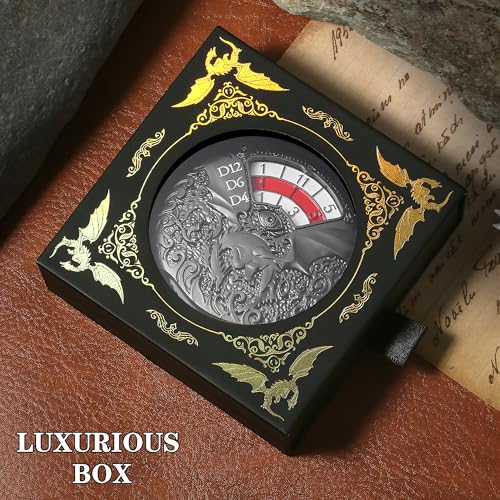DND Spinner Dice DNDND 7-in-1 Spinner Metal D&D Dice Set with Gorgeous Gift Box for Dungeons and Dragon and Rolling Game(Black with Red) - color: Dragon Black