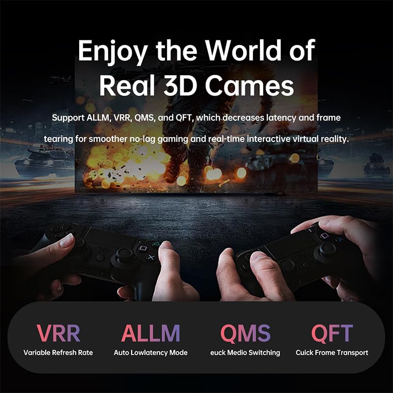 8K@60 Long HDMI Cable 5FT, 48Gbps 2.1 High Speed Gaming HDMI Cord, Braided Nylon & Gold Connectors for TV/Laptop/Monitor/PS-5/X-box/Projector/Entertainment/Sound System & More, Grey