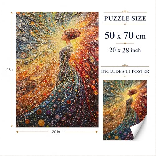 Jigsaw Puzzles for Adults 1000 Pieces Impossible Hard Difficult Challenging Puzzles for Adults 1000pc Puzzles The Woman in Meditation Jigsaw Puzzle 1000 Pieces 28 x 20 inch