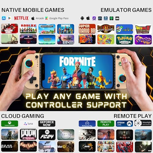 MAJESTECH (LIMITED EDITION) Phone Game Controller For iPhone/Android, RGB Hall Joystick, Mechanical Trigger, Xbox Cloud/Playstation Remote Play/Call of Duty/Roblox Wireless Bluetooth Mobile Gaming Gamepad