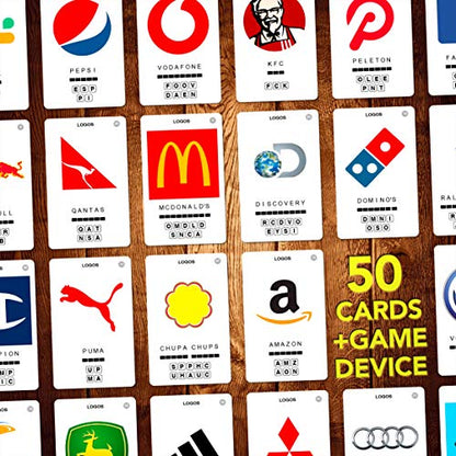 100 PICS Logos Travel Game - Guess 100 Logos | Flash Cards with Slide Reveal Case | Card Game, Gift, Stocking Stuffer | Hours of Fun for Kids and Adults | Ages 6+ - style: Logos