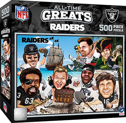 MasterPieces 500 Piece Sports Jigsaw Puzzle for Adults - NFL Las Vegas Raiders All-Time Greats - 15x21" - style: Las Vegas Raiders
