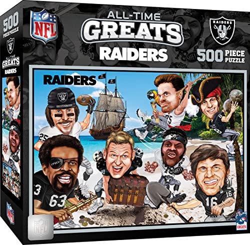 MasterPieces 500 Piece Sports Jigsaw Puzzle for Adults - NFL Las Vegas Raiders All-Time Greats - 15x21" - style: Las Vegas Raiders