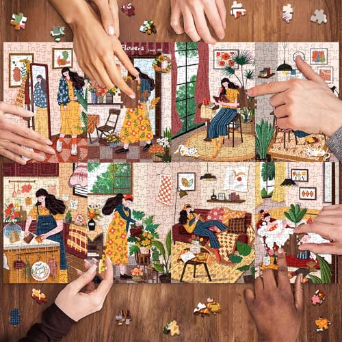 1000 Piece Puzzles for Adults,Relaxing Day Jigsaw Puzzle 1000 Pieces for Adults Seniors,Challenging Family Games Holiday Party Gifts -1:1 Poster Interlock Perfectly Letter on Back - color: Relaxing Day