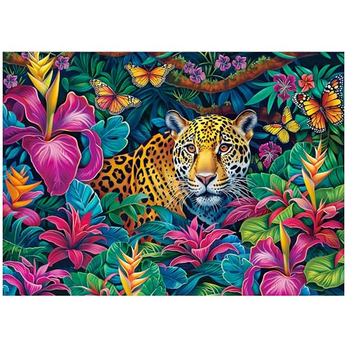BenBen Puzzles for Adults 1000 Pieces, Jungle Leopard, Challenging Jigsaw Puzzle for Game Night Home Décor (27.5” x 19.7”) - color: Jungle Leopard