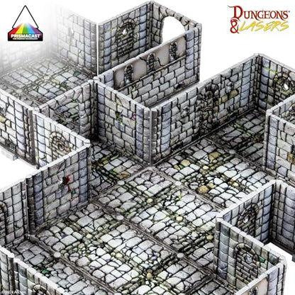 Dungeons & Lasers Prepainted Terrain Sets for DND and Tabletop RPG Games - 5E Compatible with 28mm-32mm Scale Miniatures - Modular Design for Fast Assembly (Fantasy Dungeon) - style: Fantasy Dungeon