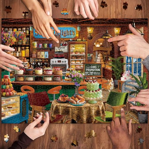 HUADADA Puzzles for Adults 1000 Pieces-Sweet Shop | Eco matte oil print, eye strain relief, tight puzzle piece fit, vibrant colours - color: Sweet Shop