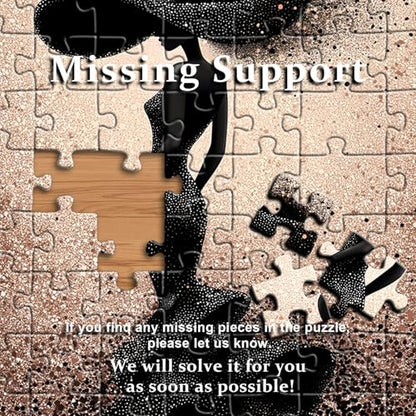 Impossible Puzzles for Adults 1000 Pieces, PICKFORU Black Women Aesthetic Art Puzzle, Beauty Elegant Lady Diamond Aesthetic Art Challenge Jigsaw Puzzle - style: Brilliant Elegant Puzzle