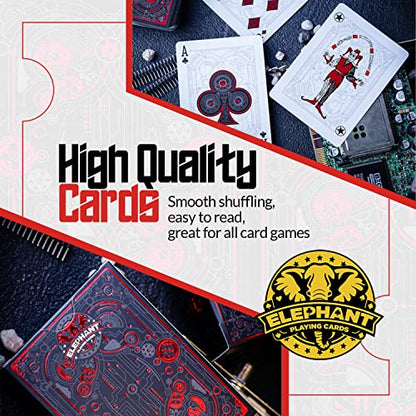 Cyberpunk Red Playing Cards, Cardistry Decks, White Deck of Playing Cards for Kids & Adults, Cool Playing Cards with Card Game e-Book, Unique Playing Cards for Poker, Cyberpunk Cards - color: Red