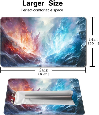 Board Game 14x24in MTG Playmat Compatible for OCG CCG RPG TCG Playmats (Frost Flame) - color: Frost Flame