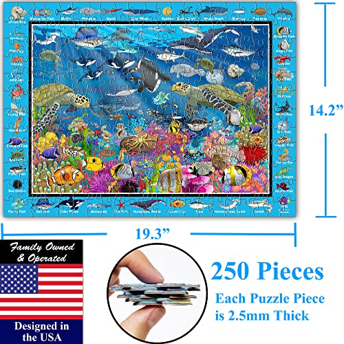Think2Master Ocean Life 250 Pieces Jigsaw Puzzle. Great Gift Item. 14.2” X 19.3” - style: Life in the Ocean