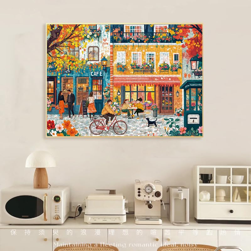 Puzzles for Adults 1000 Pieces, Romantic Street Scene Jigsaw Puzzle with 1:1 HD Poster, Perfect Interlocking No Dust, Stress Relief Ideal Gift for Family Games - color: Romantic Street Scene