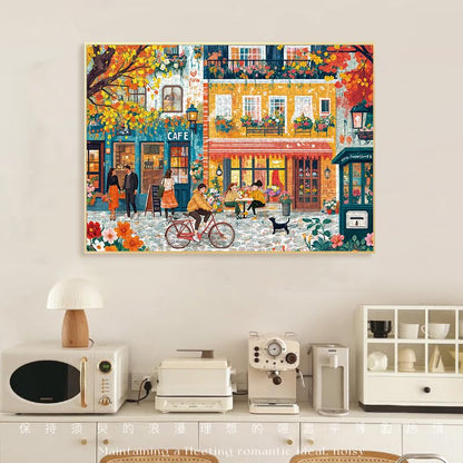 Puzzles for Adults 1000 Pieces, Romantic Street Scene Jigsaw Puzzle with 1:1 HD Poster, Perfect Interlocking No Dust, Stress Relief Ideal Gift for Family Games - color: Romantic Street Scene