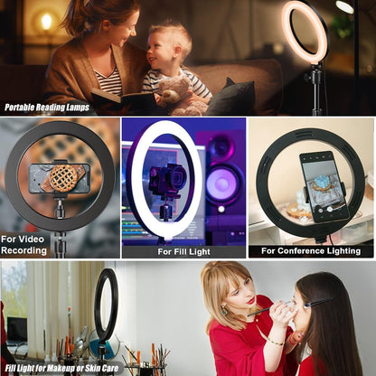 C920x Magnetic Webcam Light with Stand,10 Inch Ring Light with Adjustable Desktop Holder Compatible with Logitech C920s StreamCam C922x C930e C925e C615 Brio 501 301 101 Brio 4K C270 C310 webcams